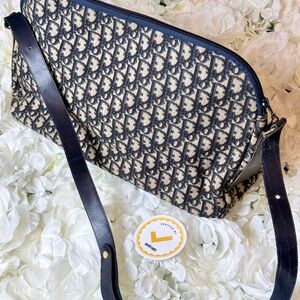 Christian Dior Trotter Navy Messenger Bag XL Size Vintage- Authentic